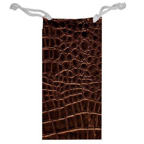 Leather Look & Skins Brown Crocodile Jewelry Bag from ArtsNow.com Back