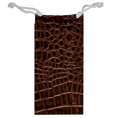 Leather Look & Skins Brown Crocodile Jewelry Bag from ArtsNow.com Back