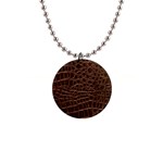 Leather Look & Skins Brown Crocodile 1  Button Necklace