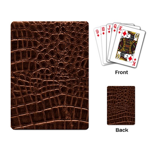 Leather Look & Skins Brown Crocodile Playing Cards Single Design from ArtsNow.com Back