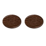 Leather Look & Skins Brown Crocodile Cufflinks (Oval)