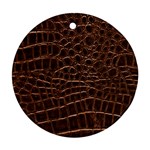 Leather Look & Skins Brown Crocodile Round Ornament (Two Sides)