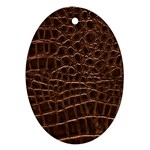 Leather Look & Skins Brown Crocodile Oval Ornament (Two Sides)