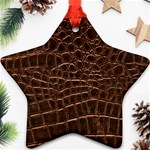 Leather Look & Skins Brown Crocodile Star Ornament (Two Sides)