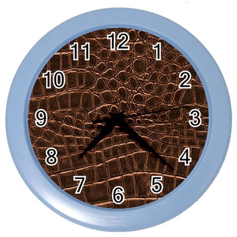 Leather Look & Skins Brown Crocodile Color Wall Clock from ArtsNow.com Front