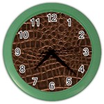 Leather Look & Skins Brown Crocodile Color Wall Clock