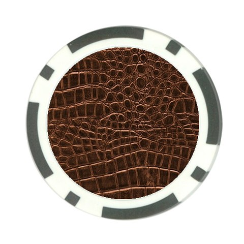 Leather Look & Skins Brown Crocodile Poker Chip Card Guard from ArtsNow.com Front