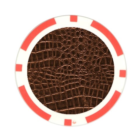 Leather Look & Skins Brown Crocodile Poker Chip Card Guard from ArtsNow.com Front