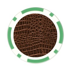 Leather Look & Skins Brown Crocodile Poker Chip Card Guard from ArtsNow.com Front