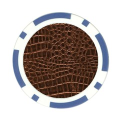 Leather Look & Skins Brown Crocodile Poker Chip Card Guard from ArtsNow.com Front