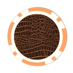 Leather Look & Skins Brown Crocodile Poker Chip Card Guard from ArtsNow.com Front