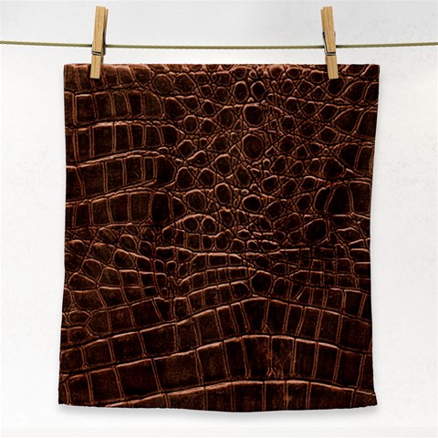 Leather Look & Skins Brown Crocodile Face Towel from ArtsNow.com Front