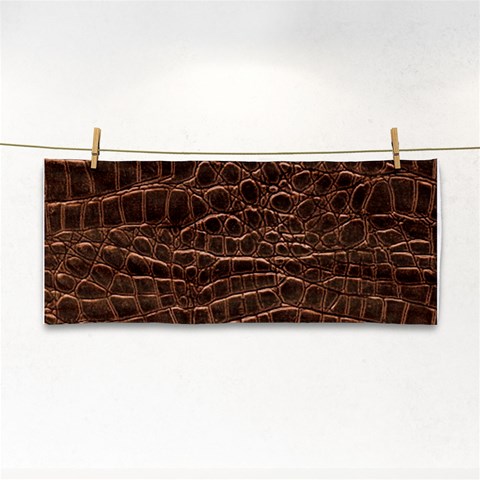 Leather Look & Skins Brown Crocodile Hand Towel from ArtsNow.com Front