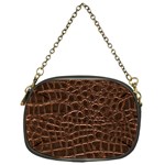 Leather Look & Skins Brown Crocodile Chain Purse (One Side)