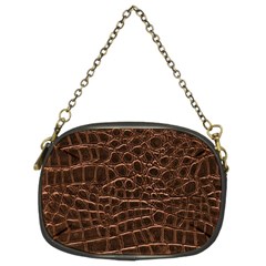 Leather Look & Skins Brown Crocodile Chain Purse (Two Sides) from ArtsNow.com Front