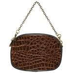 Leather Look & Skins Brown Crocodile Chain Purse (Two Sides)