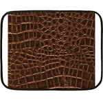 Leather Look & Skins Brown Crocodile Mini Fleece Blanket(Two Sides)