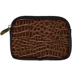 Leather Look & Skins Brown Crocodile Digital Camera Leather Case from ArtsNow.com Front