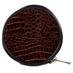 Leather Look & Skins Brown Crocodile Mini Makeup Bag