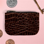 Leather Look & Skins Brown Crocodile Mini Coin Purse