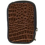 Leather Look & Skins Brown Crocodile Compact Camera Leather Case