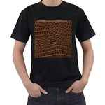 Leather Look & Skins Brown Crocodile Black T-Shirt