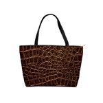 Leather Look & Skins Brown Crocodile Classic Shoulder Handbag