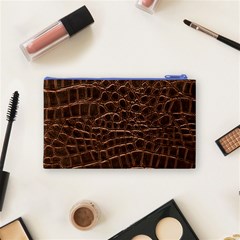 Leather Look & Skins Brown Crocodile Cosmetic Bag (Small) from ArtsNow.com Back