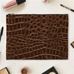 Leather Look & Skins Brown Crocodile Cosmetic Bag (XL)