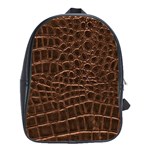 Leather Look & Skins Brown Crocodile School Bag (Large)