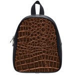 Leather Look & Skins Brown Crocodile School Bag (Small)