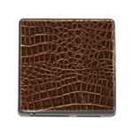 Leather Look & Skins Brown Crocodile Memory Card Reader with Storage (Square)