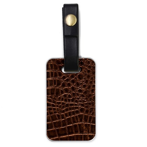 Leather Look & Skins Brown Crocodile Luggage Tag (one side) from ArtsNow.com Front