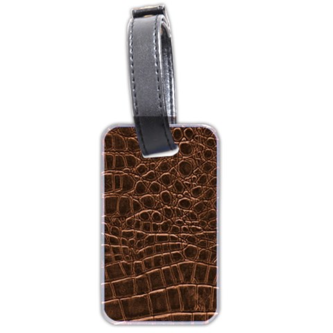 Leather Look & Skins Brown Crocodile Luggage Tag (two sides) from ArtsNow.com Back